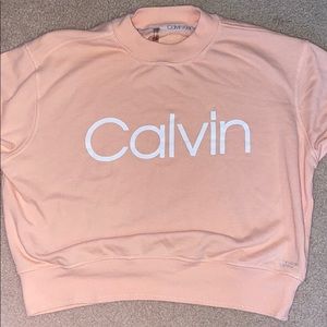 Calvin Klein salmon cropped crew neck